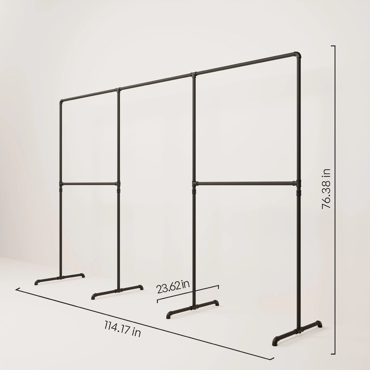 Dimensions large industrial clothes rail