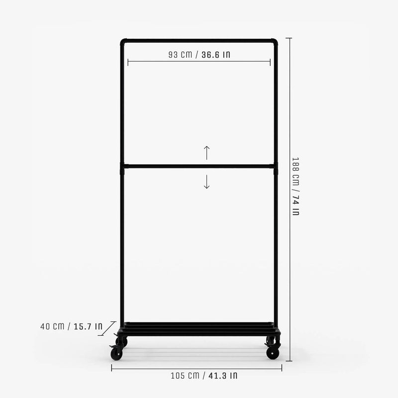 Dimensions Rolling clothes rack