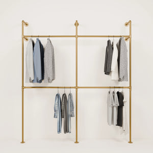 Double gold clothes rail 