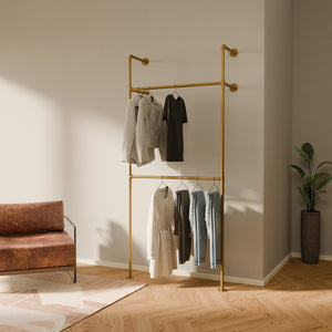 Double gold wardrobe rack KIM DOUBLE 1