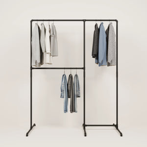 Double rail clothes rack