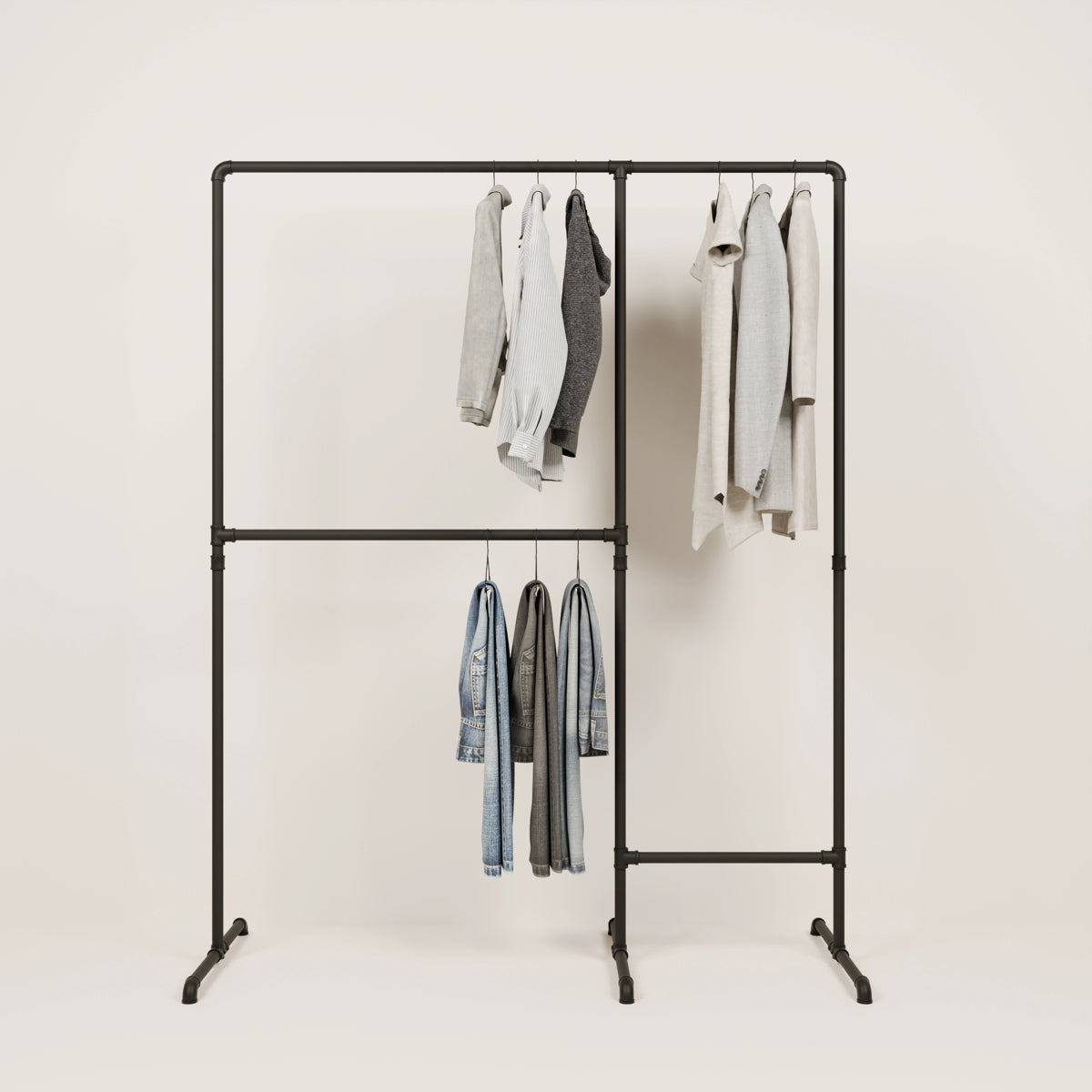 Double rail clothes rack