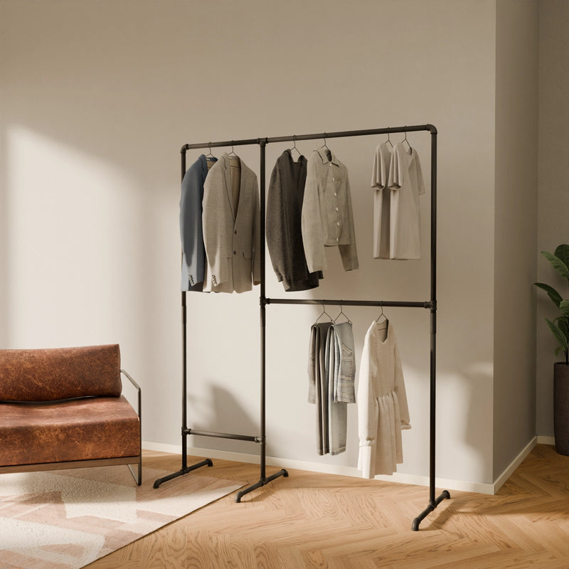Double Rail Clothes Rack Maximize Your Storage Space pamo. pamo. design
