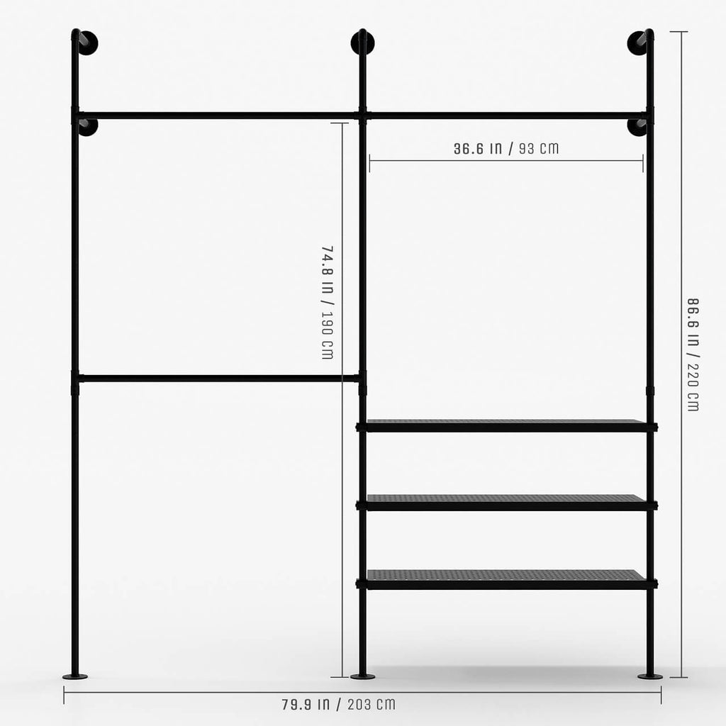 Open Closet System With Metal Shelf Organized And Stylish Pamo Open closet system with metal shelf organized and stylish pamo