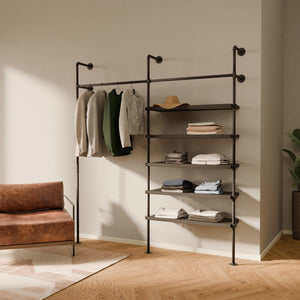 pamo. design metal shelves for clothes rail