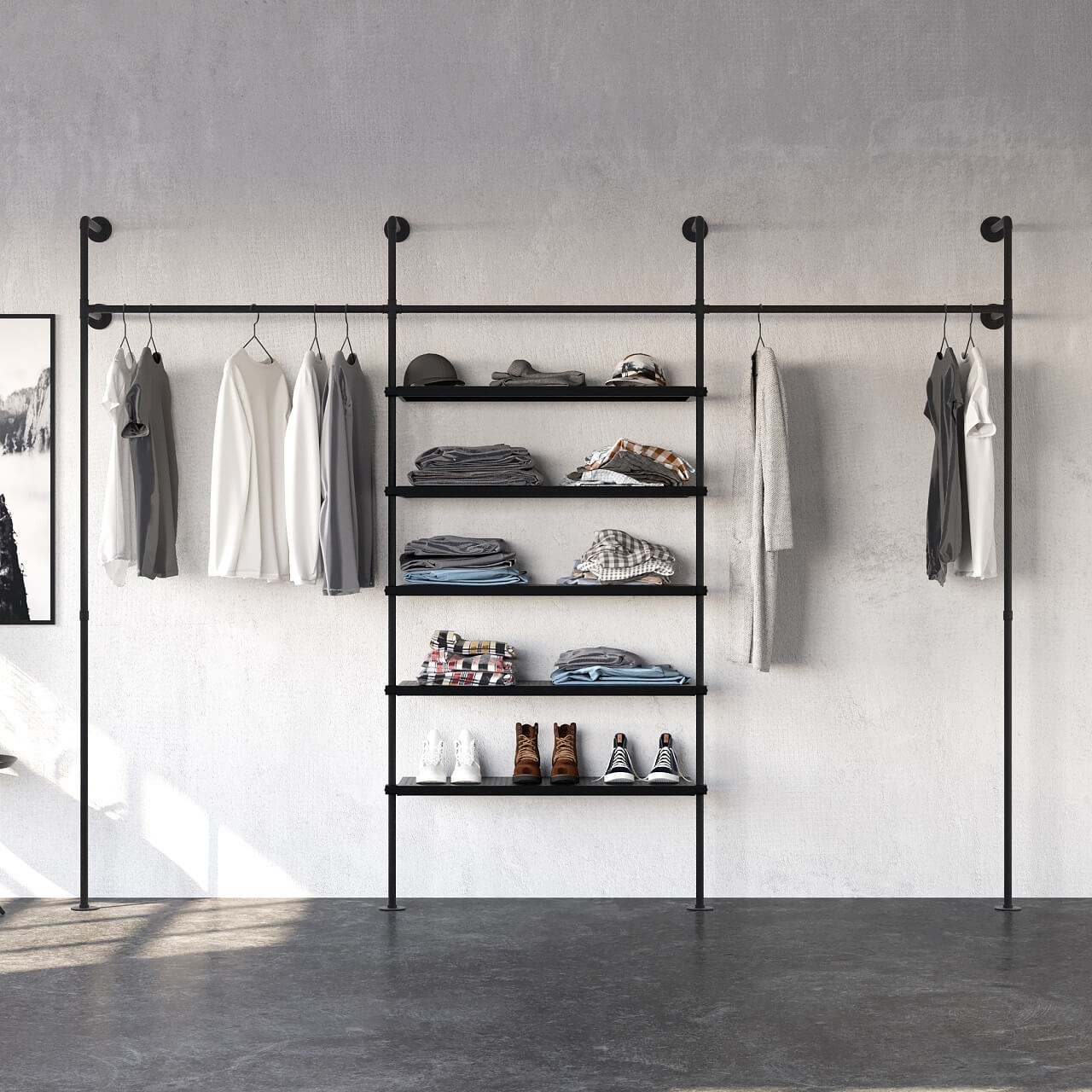 Metal Wall Shelf with Clothes Rail » Style & Functionality pamo