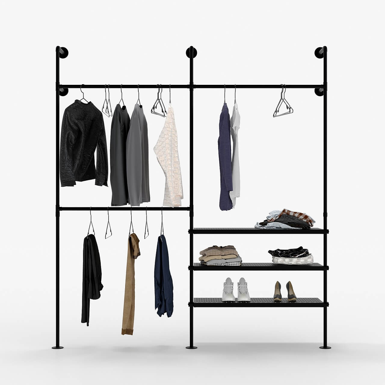 Open Closet System With Metal Shelf Organized And Stylish Pamo Open closet system with metal shelf organized and stylish pamo