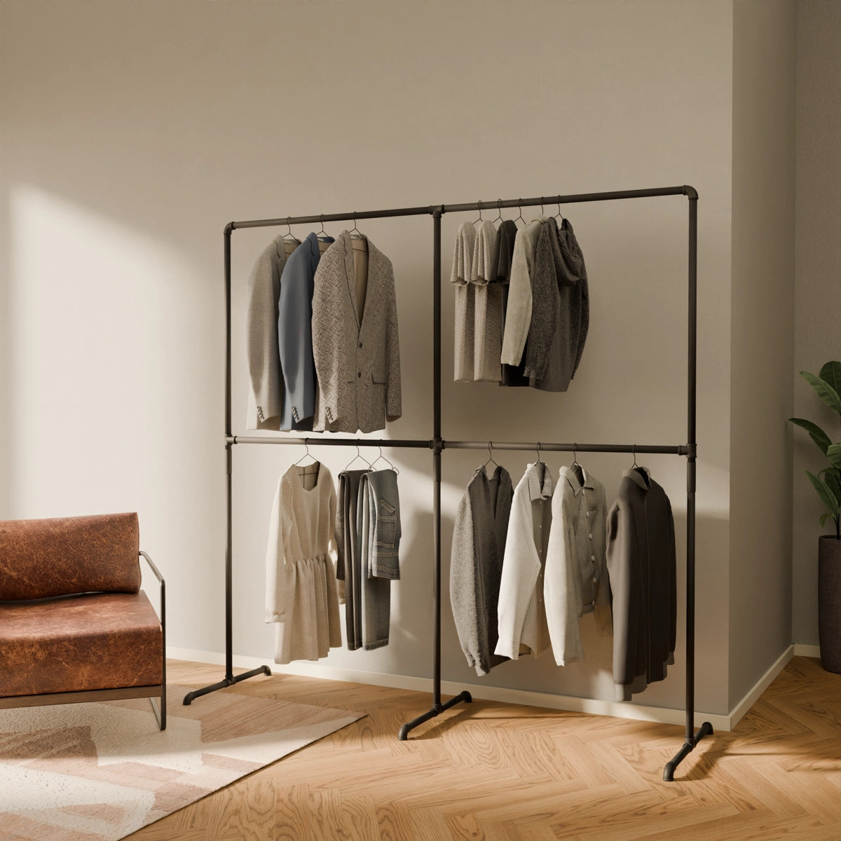 Conduit Coat Rack Pipe Coat Racks - Industrial Storage Solution | pamo. – pamo. design