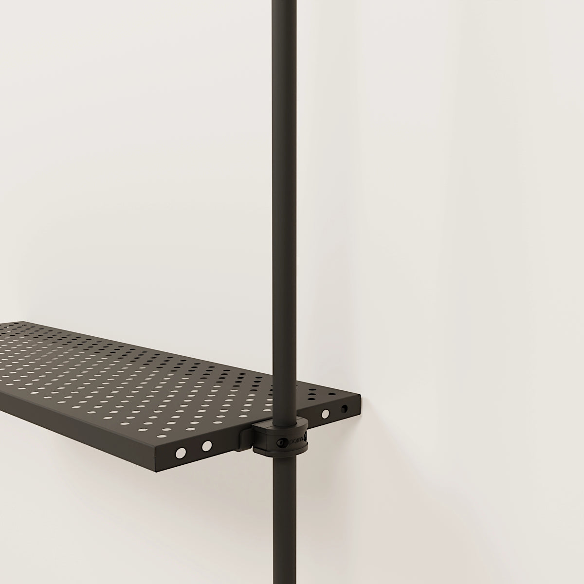 Metal shelves for clothes rail