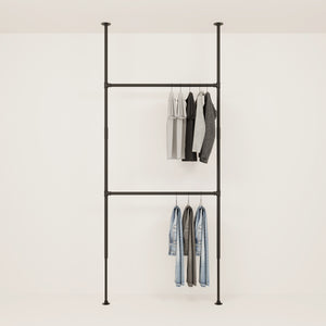 Telescoping clothes rack