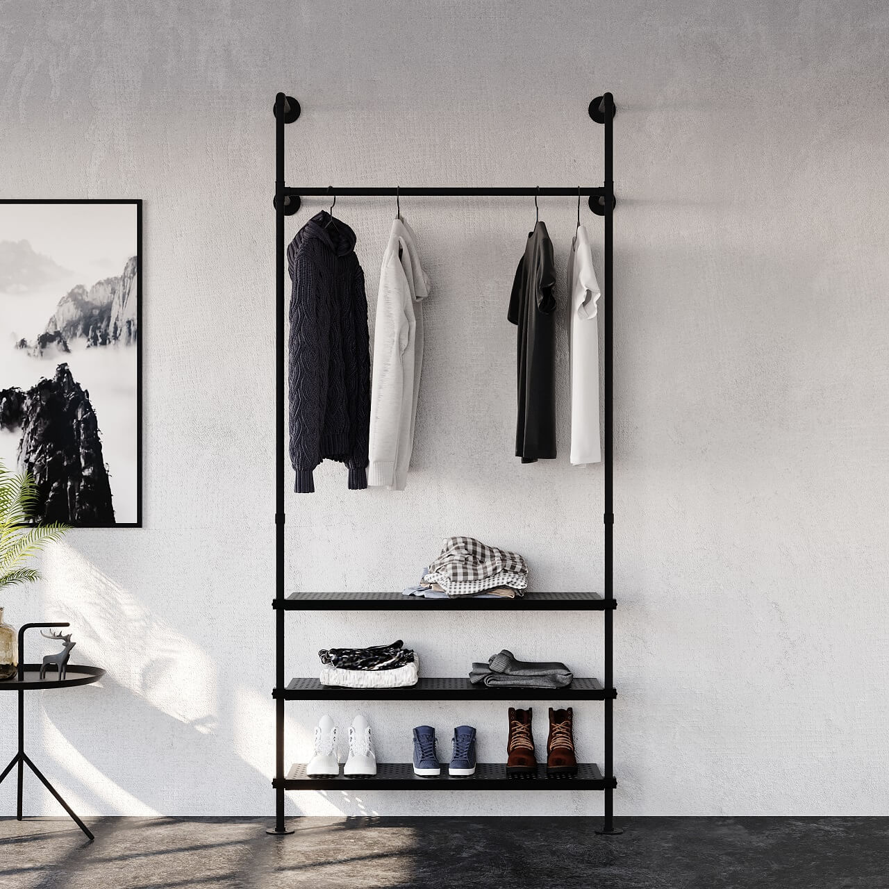 Wardrobe Rail and Metal Shelf » Industrial Furniture | pamo. – pamo. design