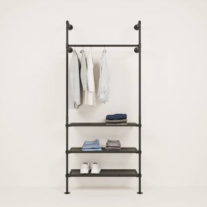 Wardrobe rail and shelf