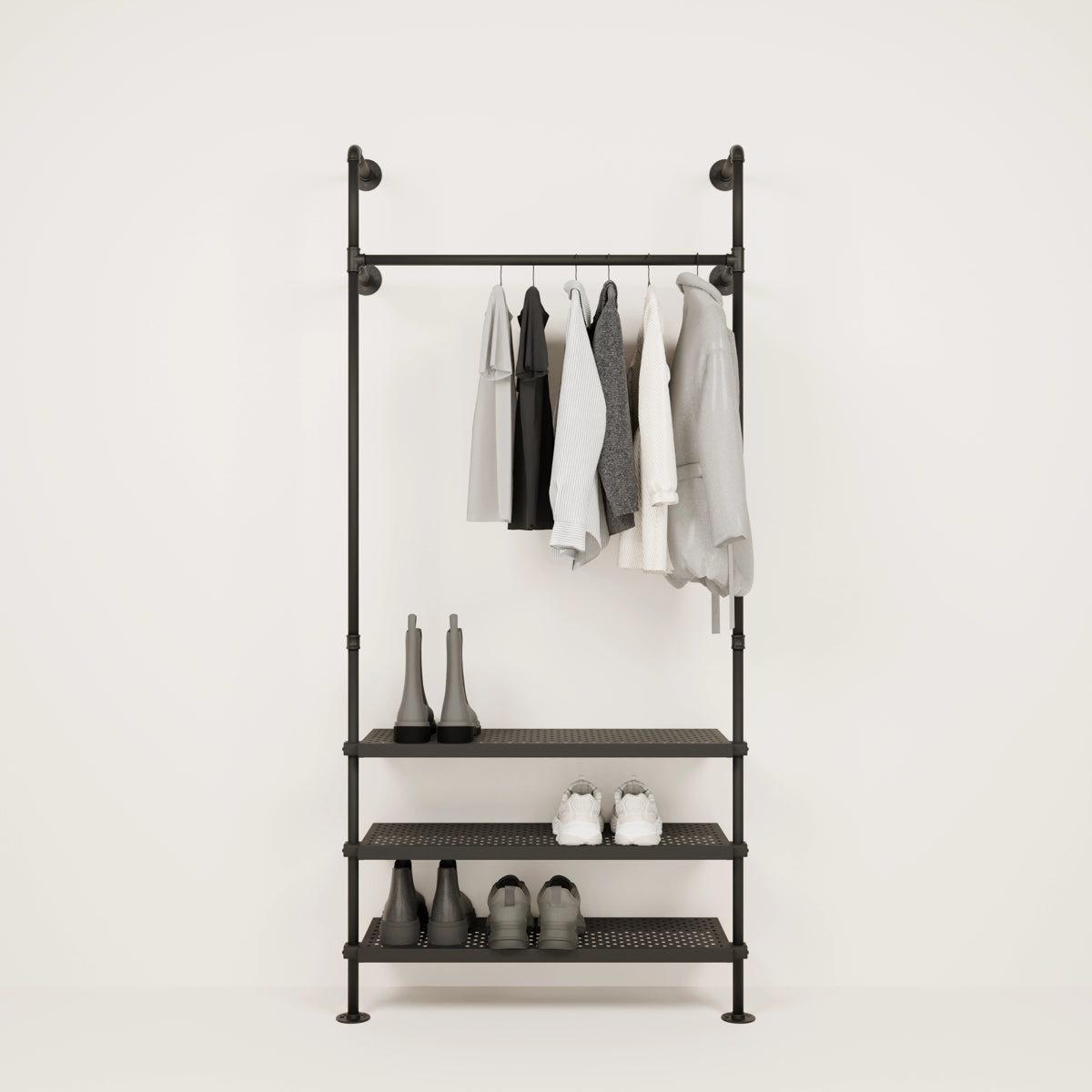 Wardrobe rail and shelf