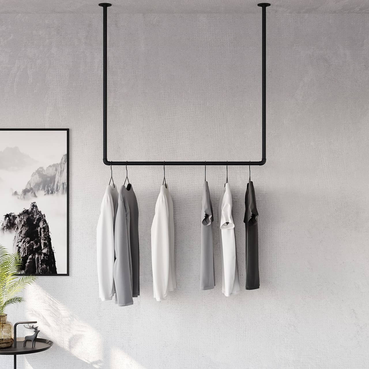Ceiling Clothes Rail - Keep Your Clothes Organized | pamo. – pamo. design