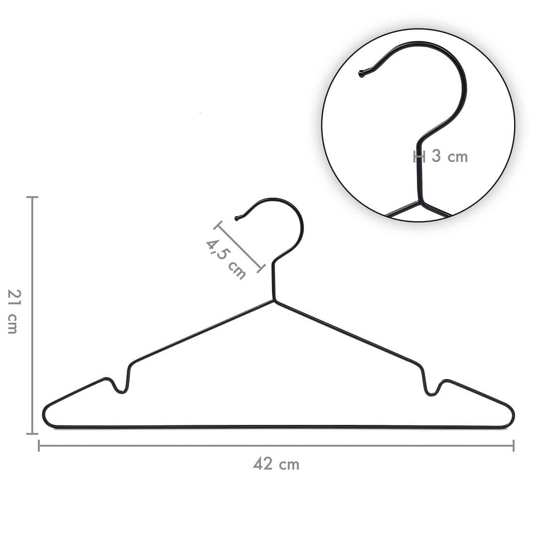 Dimensions black metal hanger 