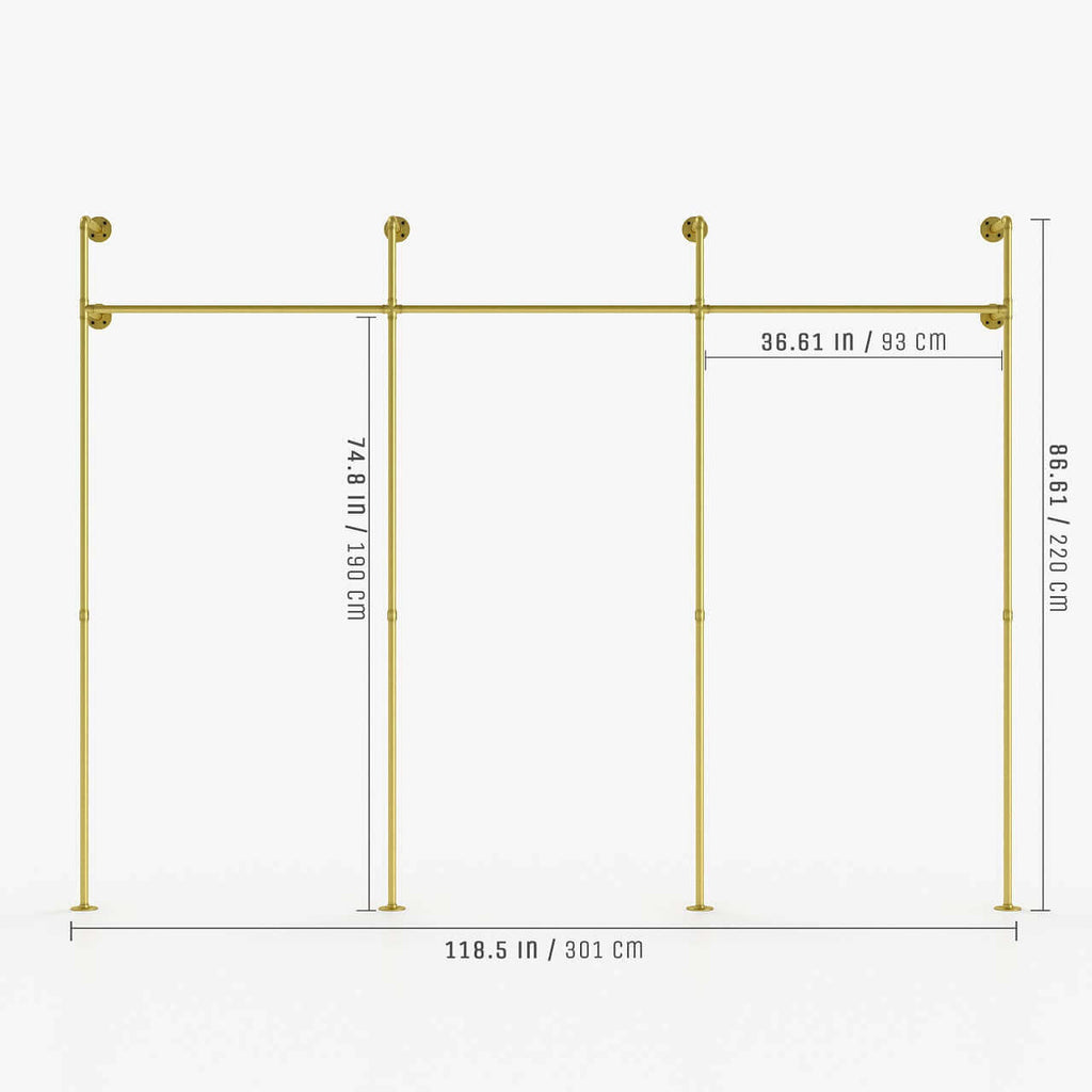 Gold Clothes Rail System - Upgrade Your Closet | pamo. – pamo. design