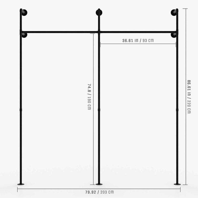 Industrial Pipe Hanging Rod - Unique Wardrobe Piece | pamo. – pamo. design