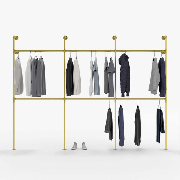 Double gold clothes rail system 