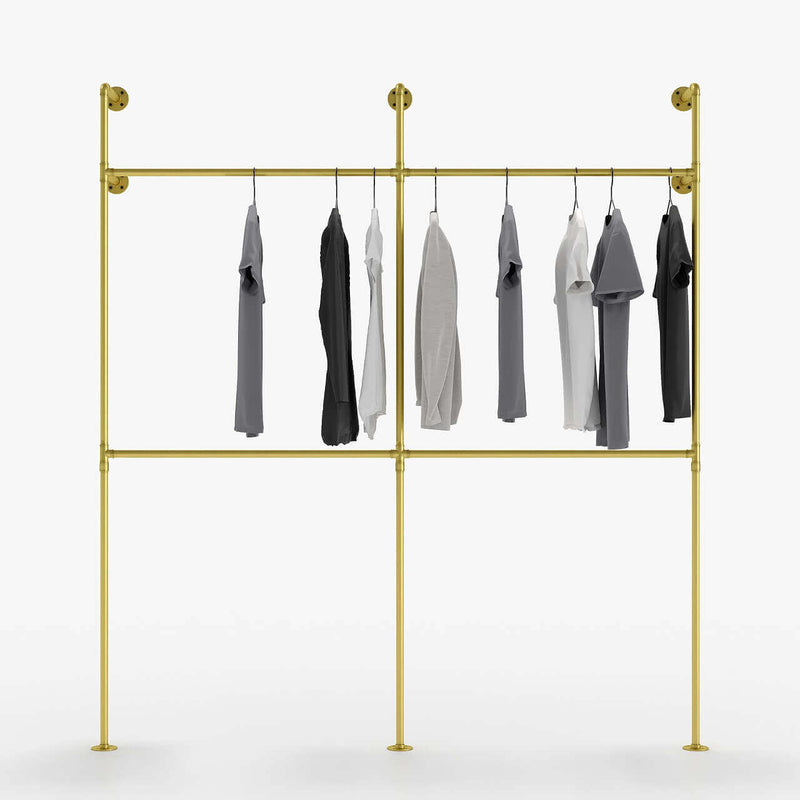 Double gold clothes rail 