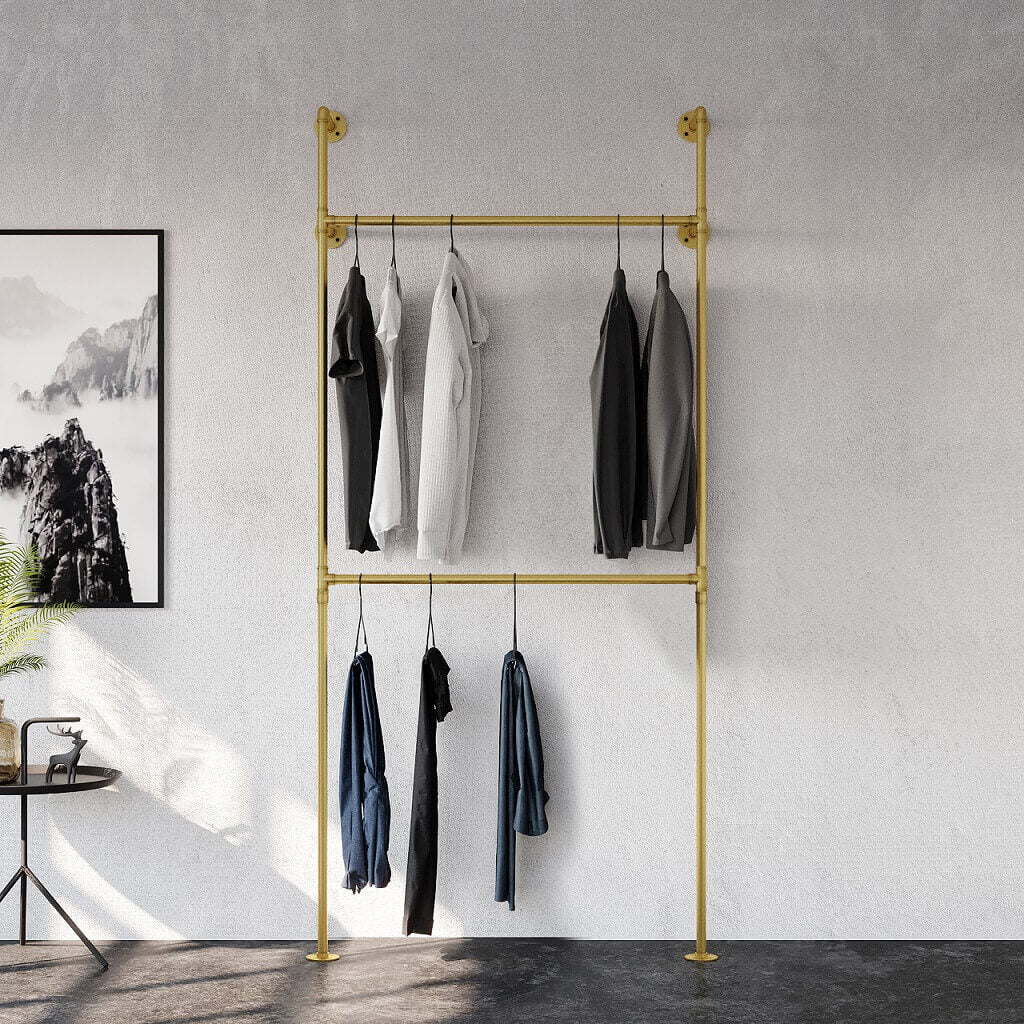 Gold Frame Rack Double Gold Rack Maximize Your Storage Space in Style | pamo. – pamo ...