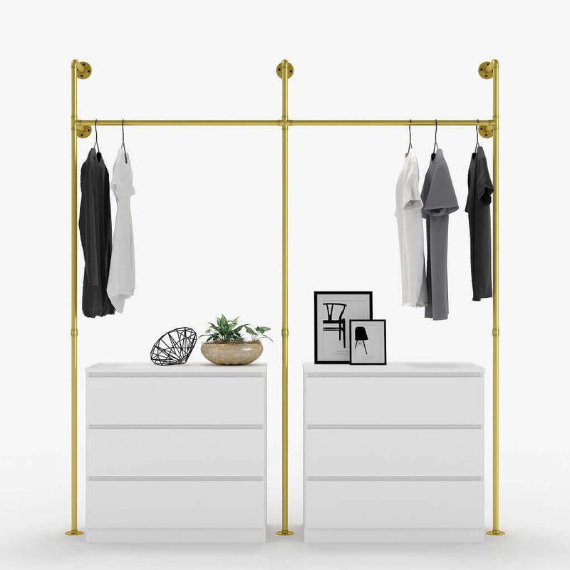 Gold clothes rail 