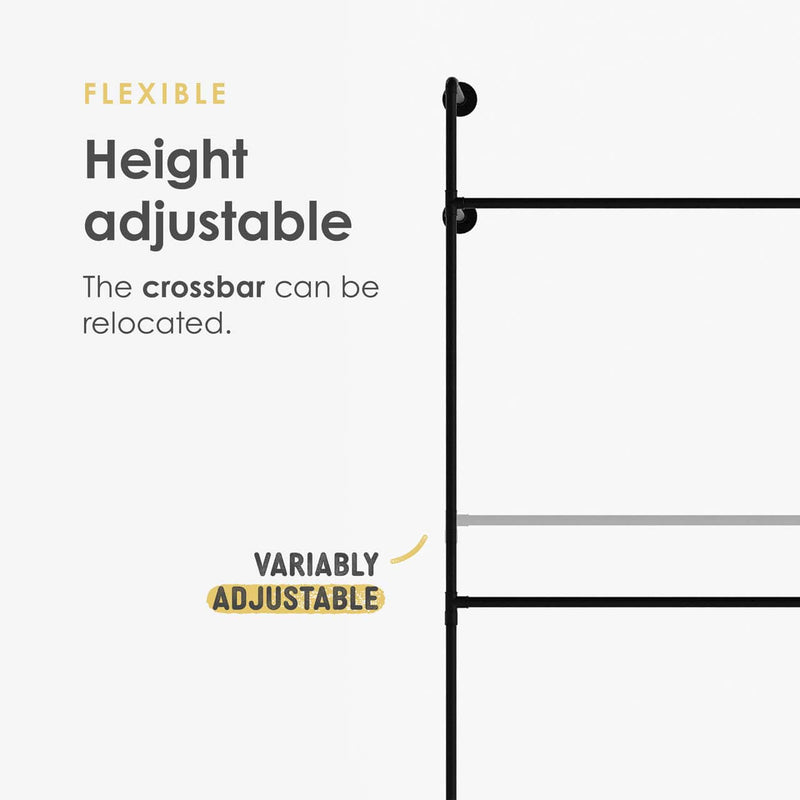 Height adjustable double gold clothes rail system