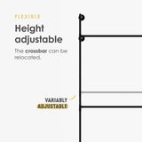 Wardrobe hanging clothes with height adjustable crossbars