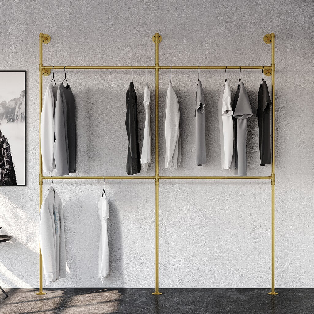 Double Gold Clothes Rail - Luxurious Touch for Your Home | pamo. – pamo ...