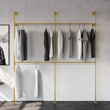 Double gold hanging clothes rail