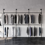 Sturdy clothes rail in black