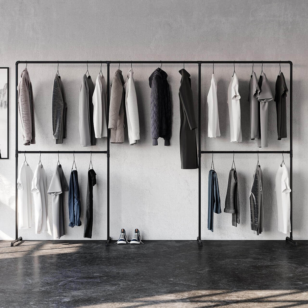 Large Industrial Clothes Rail - Hold All Your Clothes | pamo. – pamo ...