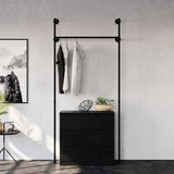 Industrial pipe wardrobe with MALM chest of drawers